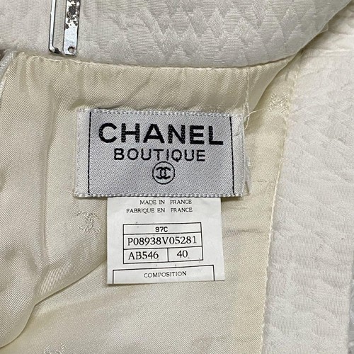 Buen Estado Raro Configuración CHANEL con Marca de Coco Blanco 97C - Auténtico De Colección Wo - Imagen 11 de 11