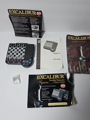 Excalibur Squire Portable Electronic 117E Chess Game Travel Set Tested & Works 