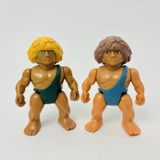 Vintage Playskool Definitely Dinosaurs Caveman Set Of Two 1987 Action Figures