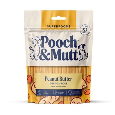 Pooch & Mutt - Peanut Butter Dog Dental Sticks (normale Sticks), Dog Dental