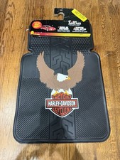 Harley Davidson 2 Vintage Shield Eagle Front Rubber Floor Mats Car Truck Suv Nos