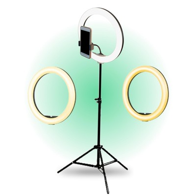 Ringlicht mit Stativ Handy Smartphone Halterung Selfie 2m groß hoch 210cm Tripod