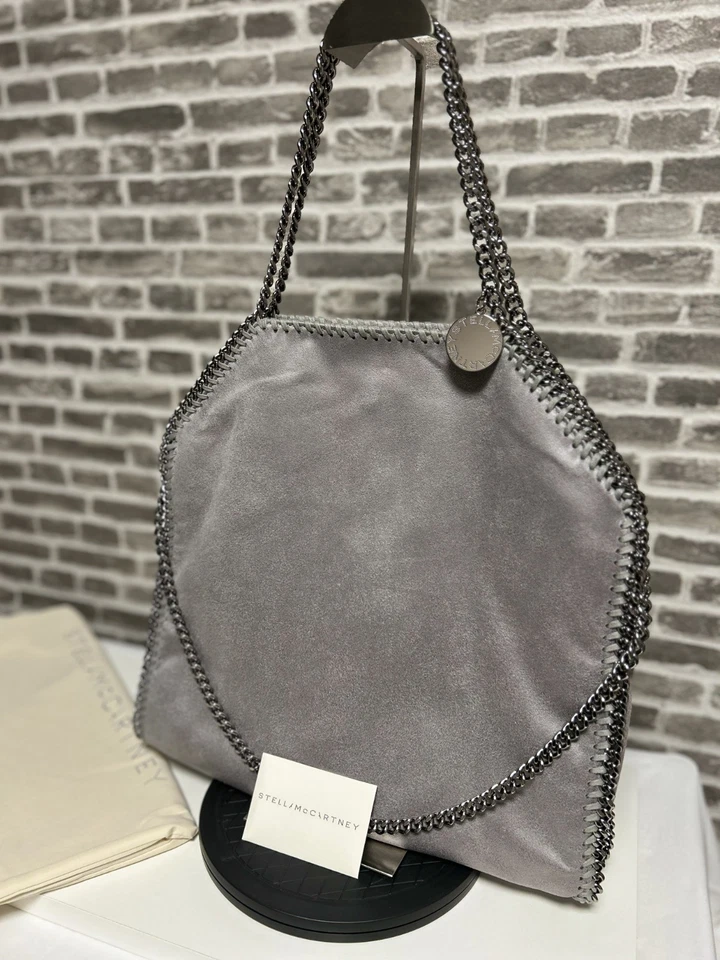 Stella mccartney falabella Leather Shoulder bag large Fold over Tote Gray 122611 - Image 3 of 4