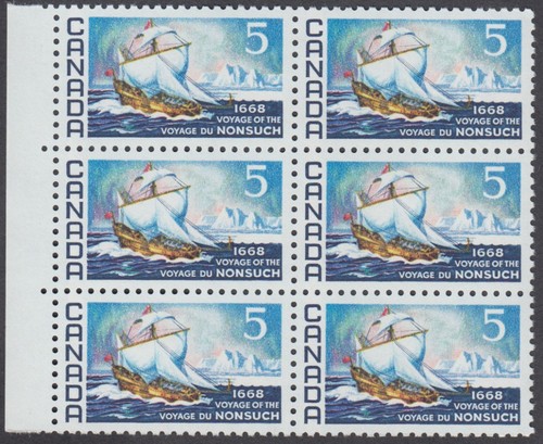 Canada - #482 Voyage Of the Nonsuch Block of Six - MNH