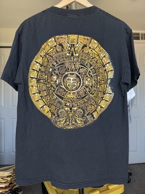 Vintage Y2K Aztec Roots Mexican chicano lowrider culture black large shirt