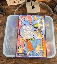 Bluey Deluxe Sensory Bin Moldable Sand Character Molds 10 Sensory Tools 60 oz