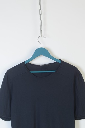 Hannes Roether Men's Navy Blue Cotton Basic Tee Shirt Size M Made in Portugal - Picture 8 of 11