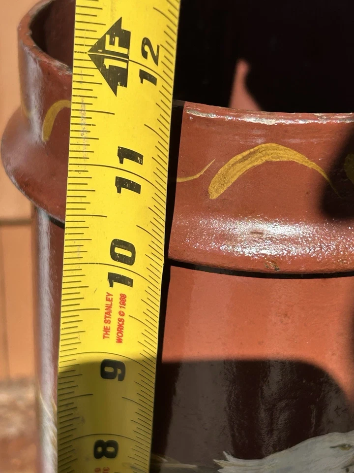 Antiguo soporte de bastón para paraguas de metal pintado a mano águila americana colonial Foto 3 de 4