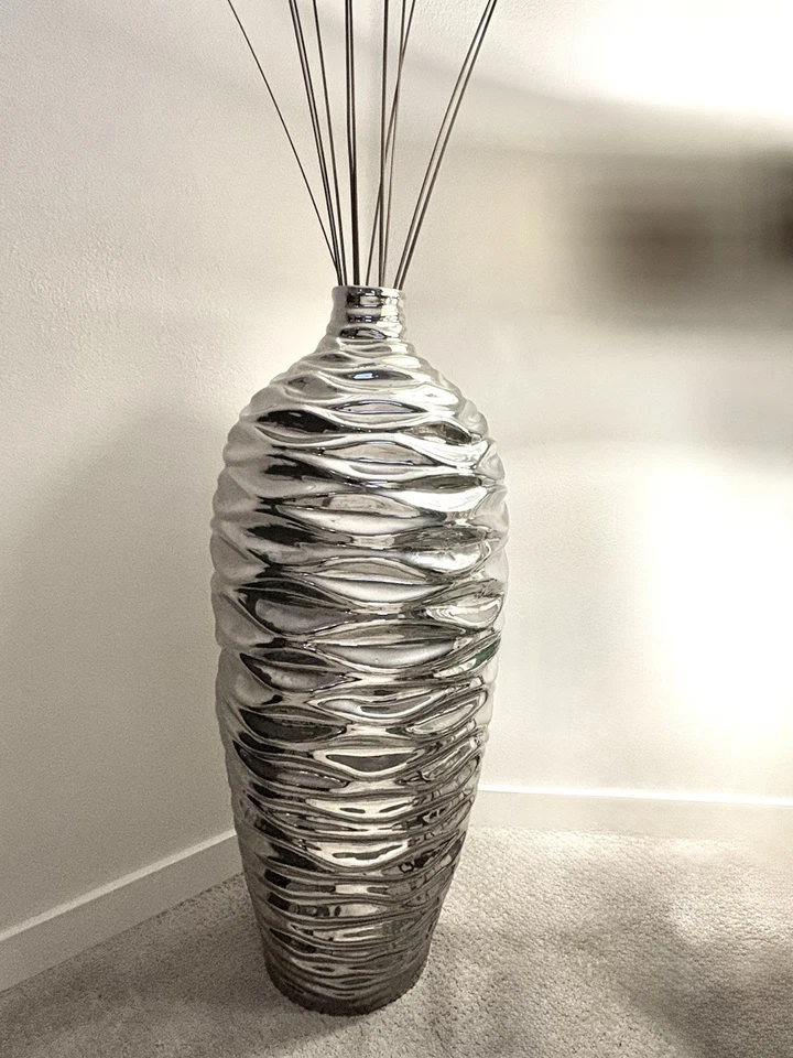 Glam Chrome Floor Vases Set of 2 - Image 2 of 4