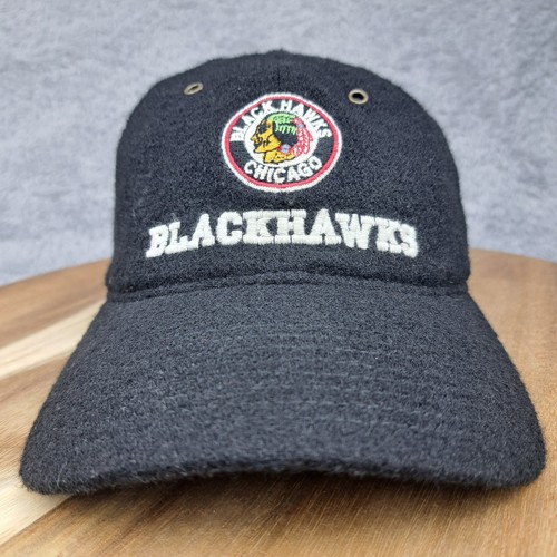 Chicago Blackhawks Hat Cap Flex Fit L/XL Black Wool Retro Logo NHL Hockey Mens - 第 1/7 張圖片