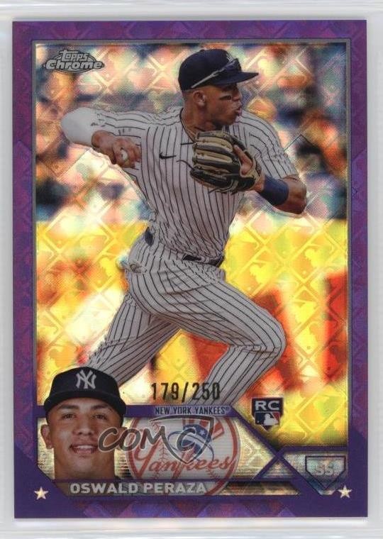 2023 Topps Chrome Logofractor Edition Purple Refractor /250 Oswald Peraza 11o2