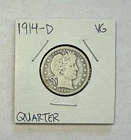 1914-D Barber Quarter Silver - Very Good (VG)