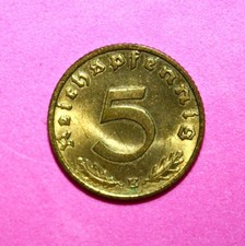 S2 - Germany 5 Reichspfennig 1937-E Brilliant Unc. Coin - Swastika *** Key Date
