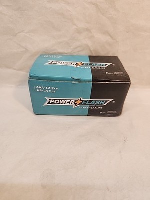 POWER FLASH Ultra Long Life Alkaline Combo AA + AAA Batteries  24 Double a Batte