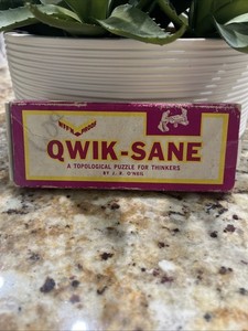 VINTAGE WFF'N PROOF QWIK-SANE TOPOLOGICAL PUZZLE THINK HARD RARE FREE S/H VTG 35
