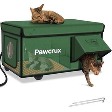 Weatherproof Heated Cat House for Outdoor in Winter, Heated Cat Bed Kitty Shelte