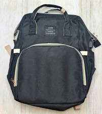 LAND Traveling Share Diaper Bag Backpack with Fold Out Changing Pad Crib Black