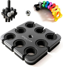 Multi Microphone Holder for Mic Stand - Square Tray Attachment Holds up to 8 Mic