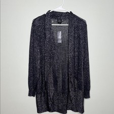 Worthington Woman Black Sparkle Cardigan 1X