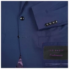 Ted Baker Suit Mens 38S/33S Jay Trim Fit Wool 2 Piece Dapper Nail Head Endurance