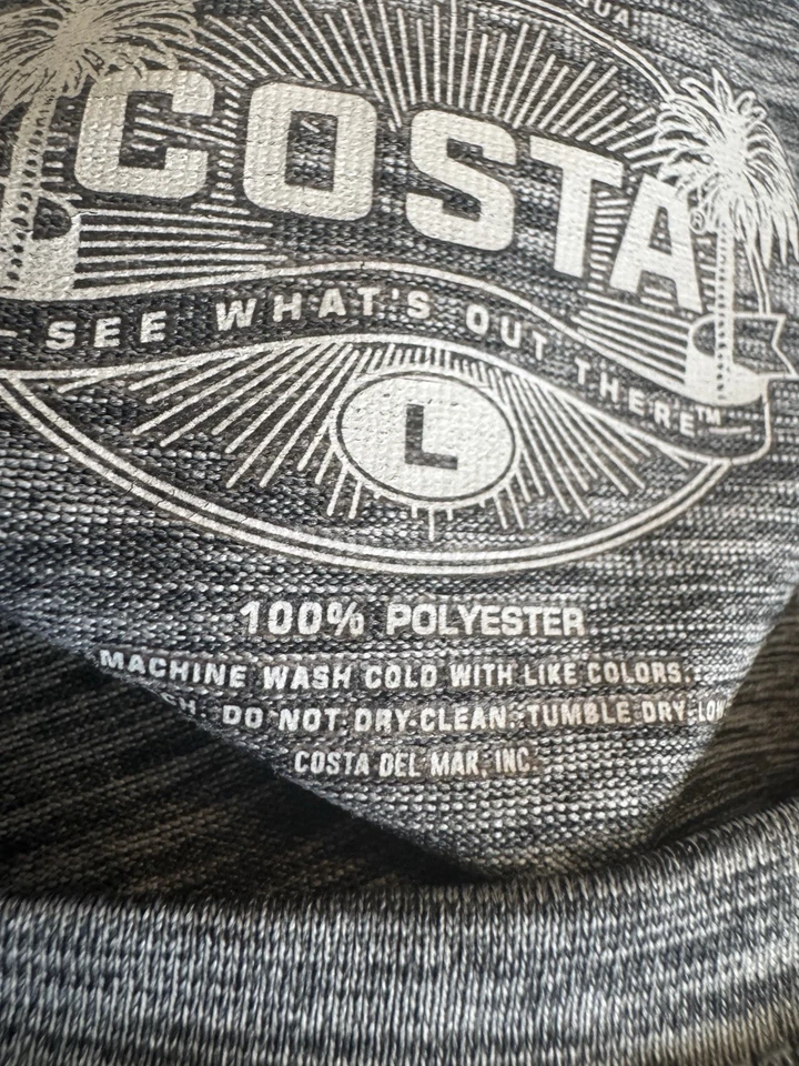 Мужская серая/белая рубашка с длинным рукавом из полиэстера идеальной формы быстрая доставка Costa - Изображение 3 из 3