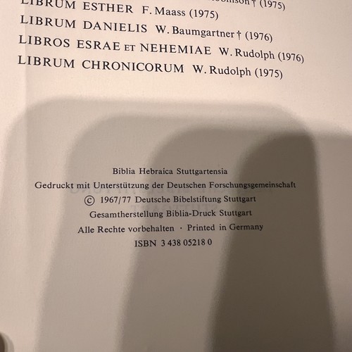 Vintage Biblia Hebraica Stuttgartensia Hebrew Old Testament Hardcover 1967 Germa - Imagen 8 de 8