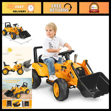 Electric Ride-On Excavator Toy for Kids - Battery-Powered Digger with Loader, Ho