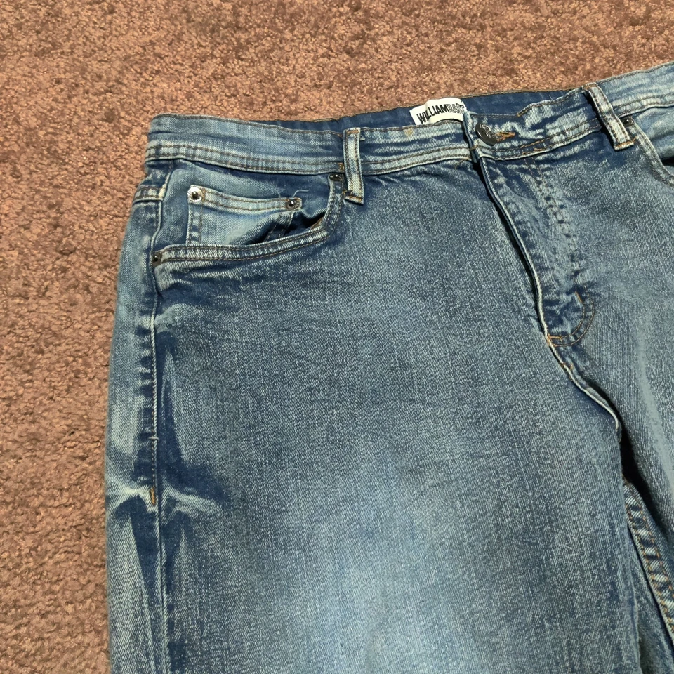 William Rast Jeans Mens 34 x 30 Blue Dean Slim Fit Stretch Denim Distressed - Image 3 of 4