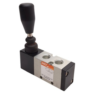 ARO M212LM-R Hand Lever Toggle Valve, 4-Way 2-Position, 20-140psi, 1/4in NPT