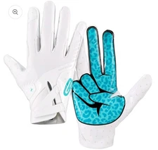 GRIP BOOST STEALTH 6.0 PLUS  FOOTBALL GLOVES ADULT XL WHITE/AQUA
