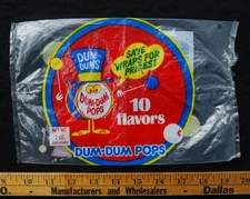 [ 1980s Dum-Dums Pops CANDY BAG - Vintage Drum Mascot / Candy Wrapper ]