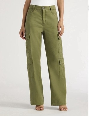 Sofia Jeans Women s Olive Green Relaxed High Rise Wide Leg Cargo Pants SZ 2/W27 