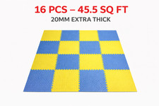 16 Tiles 20mm EVA Foam Floor Mats Interlocking Gym Exercise Puzzle Flooring 45.5