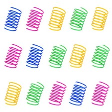 ISMARTEN 100 Pack Pet Wide Colorful Springs Cat Toys Plastic Coil Spiral Spri...