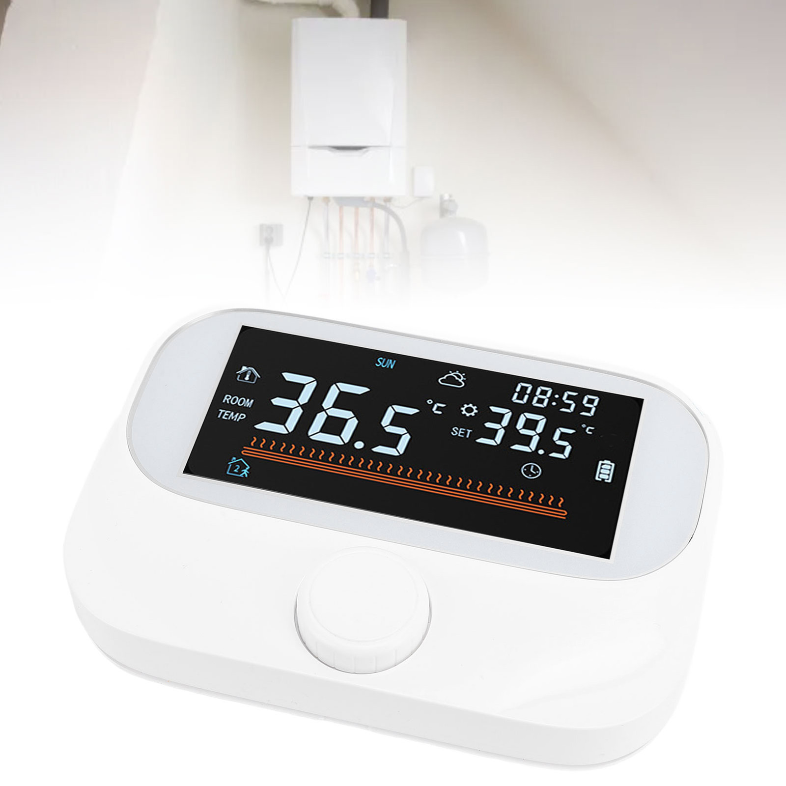Smart Thermostat Programmable Energy Saving LCD Display Wireless Smart US-image