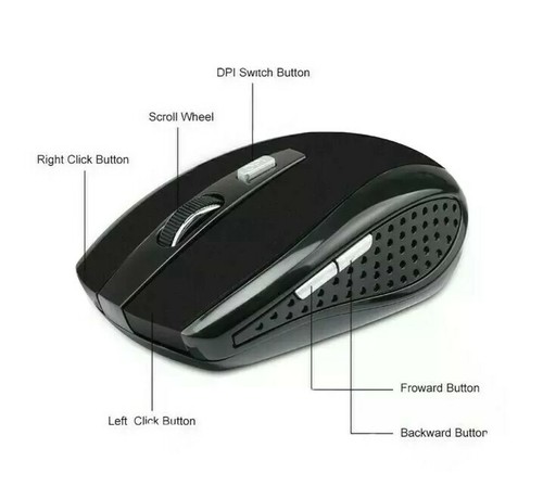 FUL 2.4GHz Wireless Optical Mouse Mice+USB Receiver for PC Laptop Computer Mac - Picture 3 of 5