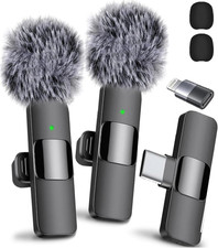Wireless Microphone For Ipad Android Lavalier Microphone For Video Recording 2pk