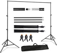 Adjustable Photography Studio Background Support Stand Screen Backdrop Kit 2x2M