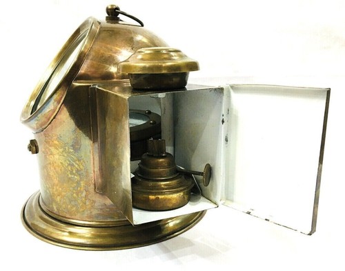 Vintage Marine Binnacle Boat Oil Lamp Brass Nautical Ship Compass Antique Gimbal - 第 4/7 張圖片