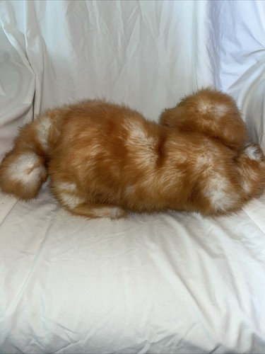 Russ Yomika Orange Ginger Cat Plush Blue Eyes Long Hair 19” Vtg Korea Realistic - Picture 4 of 11