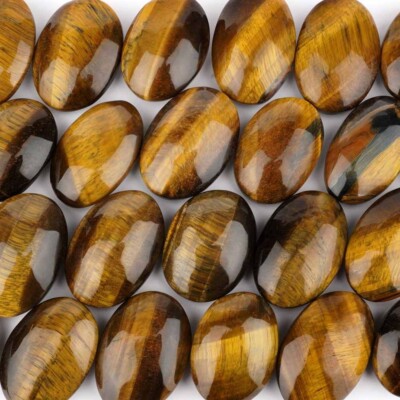 Tigerauge Handschmeichler | Massagestein oval Ø 54   58 mm | 60 - 70 g