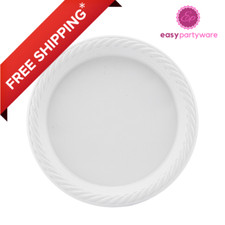 100 Pack Value Pack White Plastic Plates Bowls Disposable Microwavable Reusable