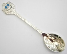 ST890) Vintage Padstow crest shield Cornwall souvenir collectors spoon