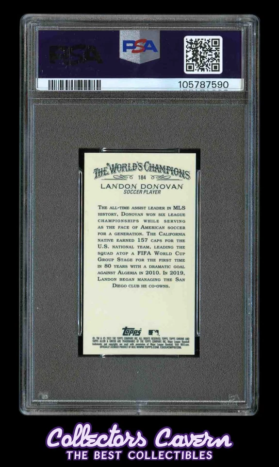 2022 Topps Allen & Ginter Chrome Mini Refractor #184 Landon Donovan PSA 10 - Image 2 of 2