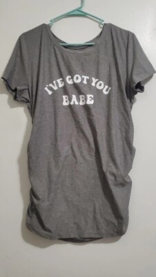 Time And Tru Maternity Gray ''I've Got You Babe'' L Shirt