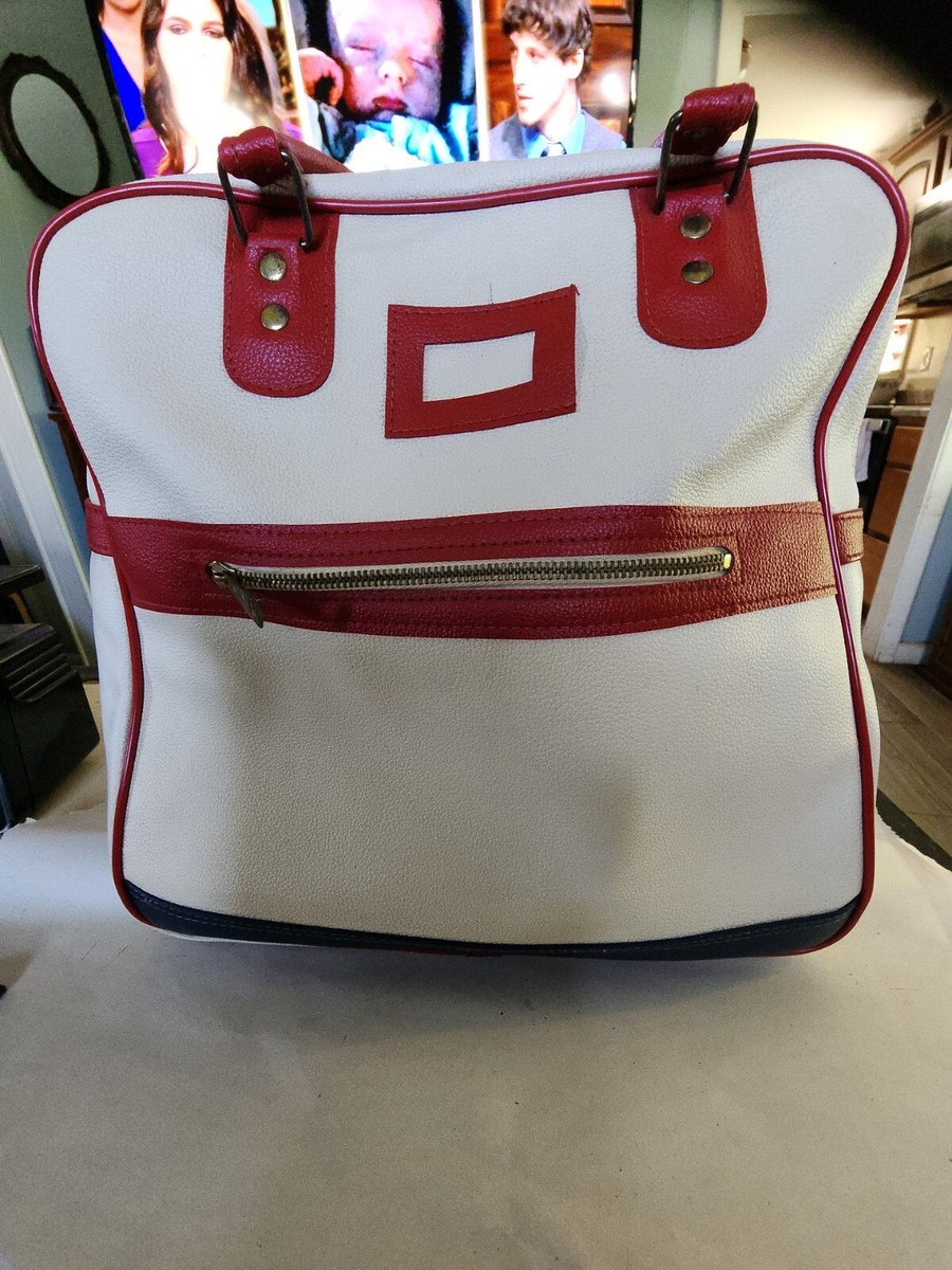 60s後半-70s FrenchVintage bowling bag Red White and Blue Bowling Bag Vintage 1970s Retro Bowling