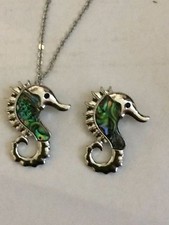 Unusual Abalone Shell Seahorse Pendant