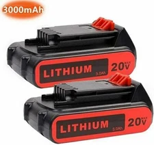 2Pack replacement For Black and Decker Lithium Battery 20Volt Li-Ion LBXR20  