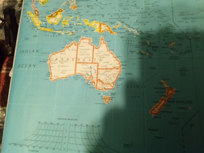 Vintage HAMMOND CLASSIC MAP OF THE WORLD Wallmap 49x33USA
