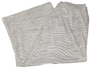 Ashley Stewart Womens Metallic Zebra Wide Leg Pants White Gold Foil Size 22/24